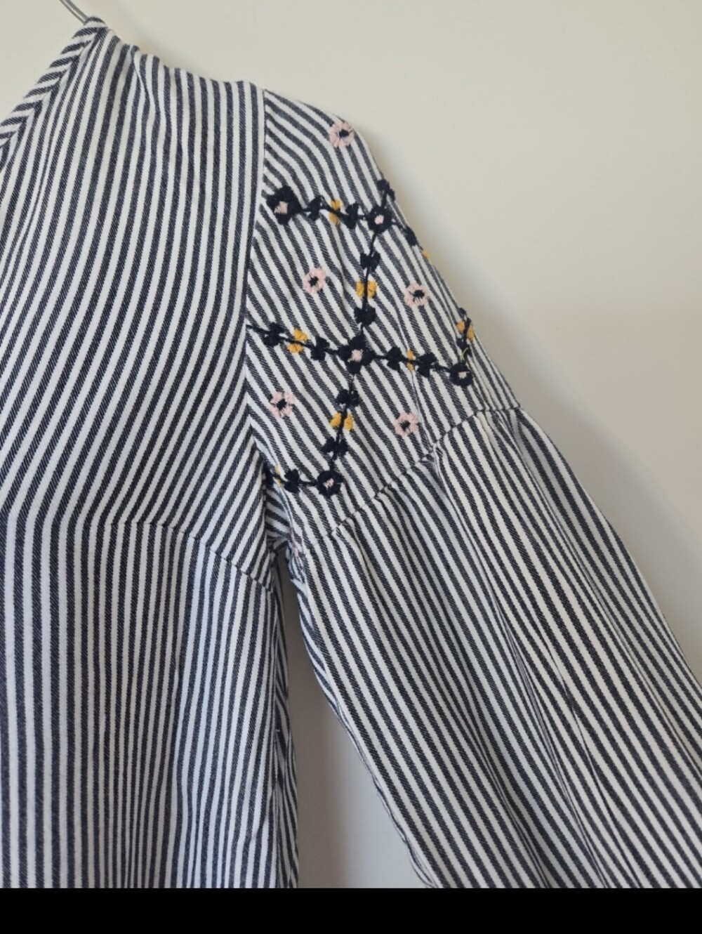 Old Navy Striped V-Neck Tassel Tunic Dress in Blue and White - Picture 5 of 11
